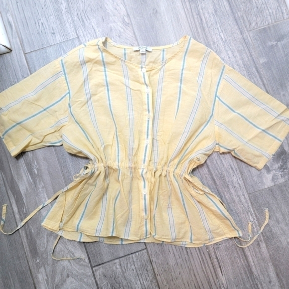 Madewell Drawstring-Waist Shirt in Atlantic Stripe S - Picture 4 of 12
